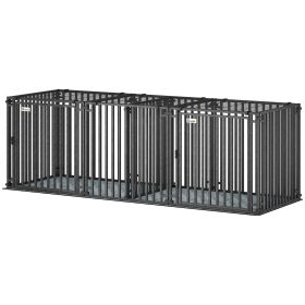 83"L Heavy Duty Dog Crate, Extra Large Dog Kennel with Divider and Mat for Large Breeds, Modular Puppy Playpen
