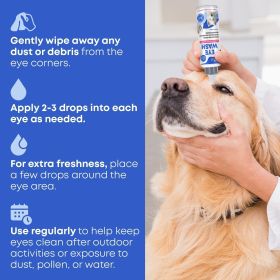 Cat Dog Eye Wash Drops Tear Stain Remover Cleaner Eye Infection Treatment Helps Prevent Pink Eye Relief Allergies Symptoms Runny Dry Eyes Safe fo