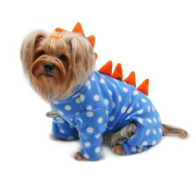 Polka Dots DINO Fleece Hooded Bodysuit/Pajamas (size: L)