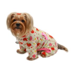 Yummy Strawberry Fleece Turtleneck Pajamas (size: XL)