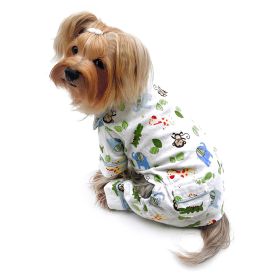 Zoo Animals Flannel Pajamas with 2 Pockets (size: XL)