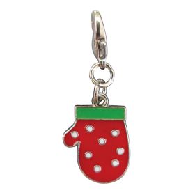 Enamel Charm (Color: Polka Dots Mitten)
