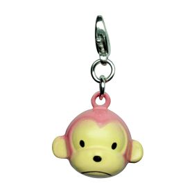 Metal Jingle Bell Charm (Color: Pink Monkey)