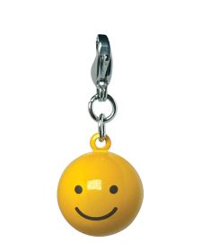 Metal Jingle Bell Charm (Color: Yellow Happy Face)