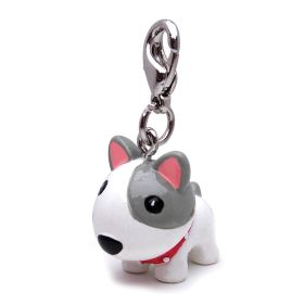 Poly 3-D Dog Charm (Color: White Dog with Spike Collar)
