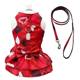 Abstract Hearts Harness Dress with Matching Leash (size: XS)