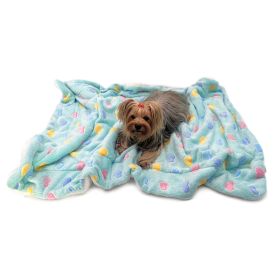 Ultra Plush Colorful Hearts Blanket (Color: Blue, size: S)