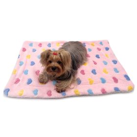 Ultra Plush Colorful Hearts Blanket (Color: Pink, size: S)