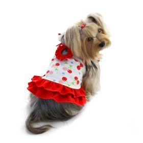 Soft Knit Cotton Cherries Dress w/Shoulder Ties (size: S)