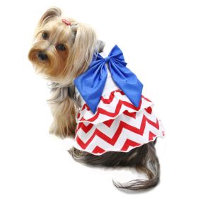 Patriotic Red/White/Blue Large Bow Sundress (size: M)