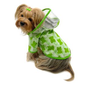 Clear View Froggy Raincoat with Fleece Lining and Detachable Hood (size: M)