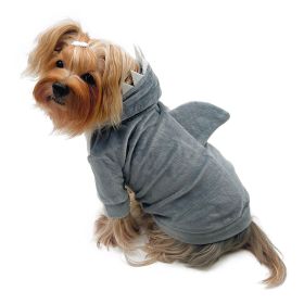 Ultra Plush Shark Hoodie with Fin & Teeth (size: M)