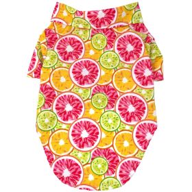 Hawaiian Camp Shirt (Color: Citrus Slice, size: XX-Small)