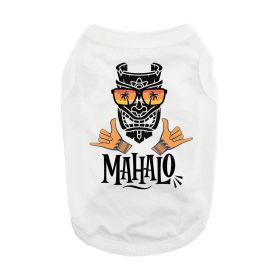 Mahalo Dog Shirt (Color: White, size: large)