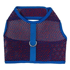 Active Mesh Dog Harness with Leash (Color: Blue & Red, size: medium)