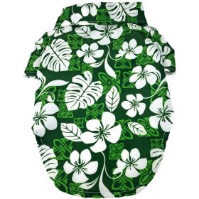 Hawaiian Camp Shirt (Color: Tropical Green, size: small)